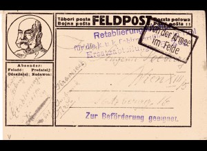 Feldpost-Karte, Zensür "Zur Beförderung geeignet". Clem. 1263a, Wolter 9a