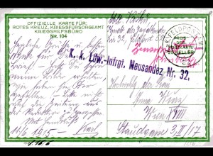 Feldpost-Karte, Handschriftliche Zensur, "Schubert., Leutnant"-Clement