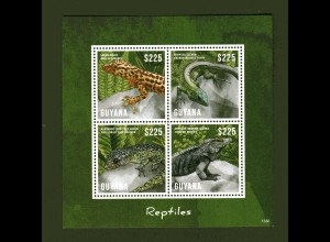 Guyana, Block und Kleinbogen Reptile