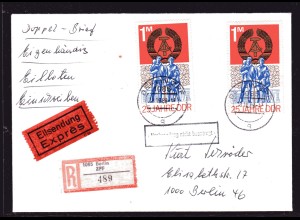 DDR., Me.F. Mi.-Nr. 1983 auf R-Eilbote-Ortsbrief mit AK-St.