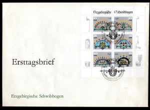 DDR, FDC Kleinbogen "Erzgebirgische Schwibbogen"