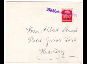 Dt. Besetzung Elsaß; Bedarfsbrief mit Notstempel "Bischheim Hönheim"