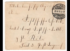 FP-Brief an den Luftschiffer Göbel, Luftschiffbattl. (1910!)