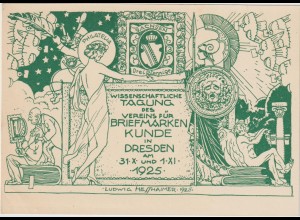 Privatganzsache: Wissenschaftl. Tagung des Vereins für BM-Kunde, Dresden 1925