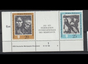 DDR Druckvermerke: 20 Jahre FIR (1971)