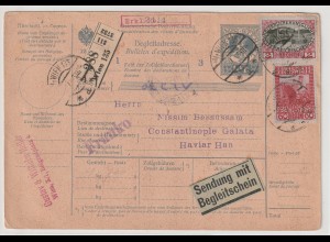Österreich: Paketkarte 1916 in die Türkei