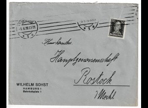 Dt. Reich 1928: Lessing (Nr. 394) als EF auf Fernbrief