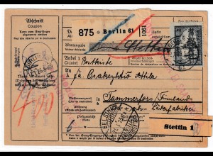 Dt. Reich 1925: 2 Mark Bauwerke 2x auf Auslandspaketkarte