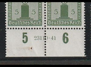 Dt. Reich Dienstmarke 158, 4er-Block, mit HAN, postfrisch (MNH)
