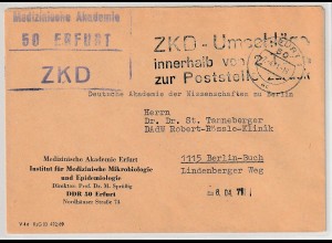 ZKD-Brief: "ZKD-Umschlag innerhalb von 2 Tagen..." (schwarzer Stempel)