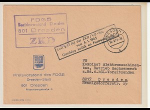 ZKD-Brief: "Laut § 17 (4) der ZKD /...." (schwarzer Kastenstempel)
