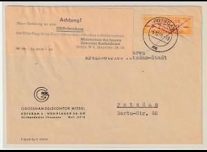 ZKD-Brief mit hektographiertem Aufklebezettel des MdI