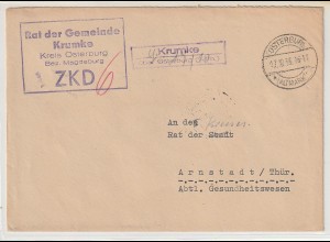 ZKD-Brief über Postnebenstelle Krumke