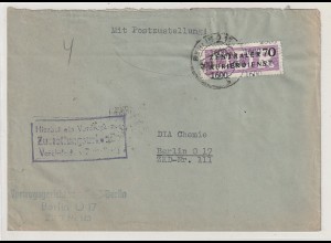 ZKD-Brief mit Zustellurkunde, frankiert mit 13/1600, geprüft