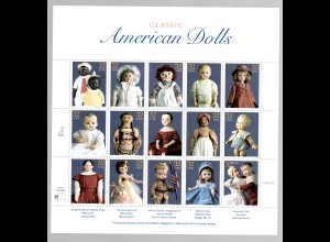 USA ** im Bogen 2857-71 Amerikanische Puppen