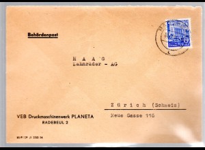 DDR, Auslandbrief mit EF. Mi.-Nr. 374