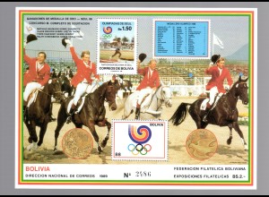 Bolivien Sommerolympiade 88, Reiten, postfrisch 