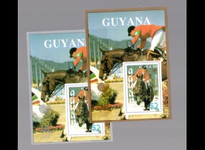 Guyana Olymp. Spiele 1988 (Seoul), Springreiten, Blocks 44+45, postfrisch