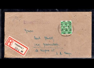 AM.&Britische-Zone, Eingeschriebener Fernbrief mit EF. Mi.-Nr. 68 II, mit AK-St.