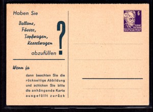 DDR Privatganzsache mit Antwort " Peters Chemnitz"