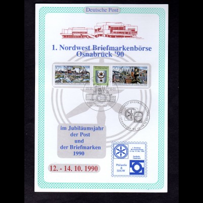 DDR-Gedenkblatt, 1. Nordwest Briefmarken Börse Osnabrück 1990