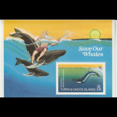 Turks&Caicos "Rettet die Wale" Block