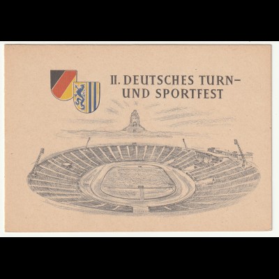 Gedenk-Karte II. Dt. Turn- und Sportfest, 1956