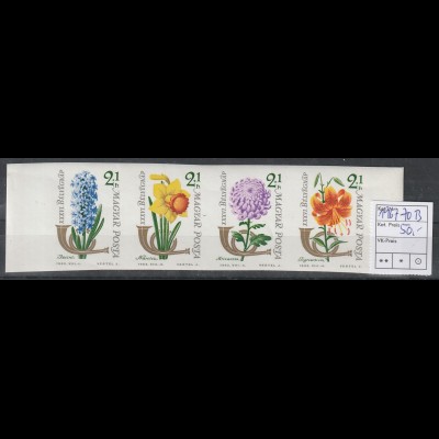Ungarn, Tag der Briefmarke/Blumen 1963, geschnitten (1967-0 B), postfrisch **