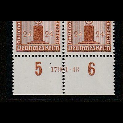 Dt. Reich Dienstmarke 163, 4er-Block, mit HAN, postfrisch (MNH)