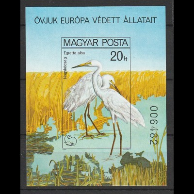 Ungarn - Block Europ. Naturschutz, geschnitten, postfrisch (MNH)