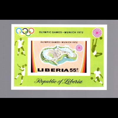 Liberia Olymp. Spiele München 1972, Block 60 B, postfrisch