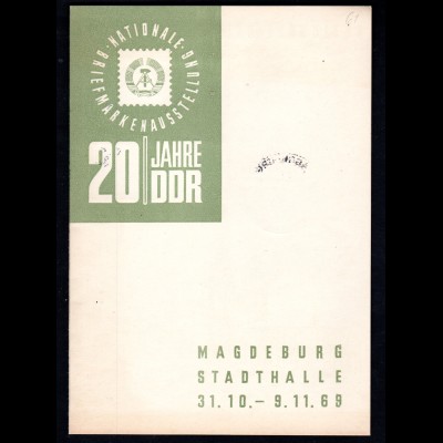 DDR-Gedenkblatt, Magdeburg Stadt Halle, 20 Jahre DDR.