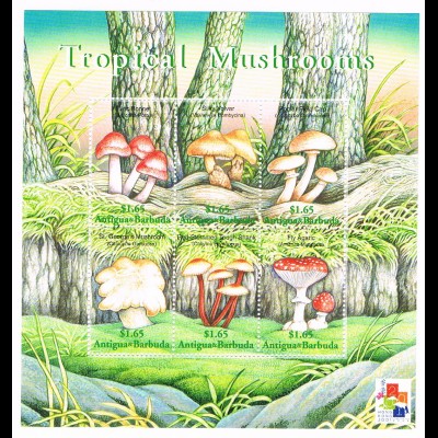 Pilze; Kleinbogen Antigua Barbuda "Tropical Mushrooms"