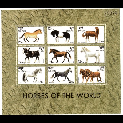 Bhutan Kleinbogen Pferde der Welt