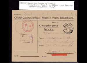 Kriegsgefangenensendung 1. Weltkrieg, Reisen