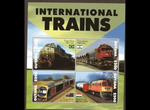 Guyana, Block und Kleinbogen Internationalen Eisenbahn 