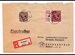 AM-Post: Eingeschriebener Fern-Brief mit MiF. Mi.-Nr. 27C + 33
