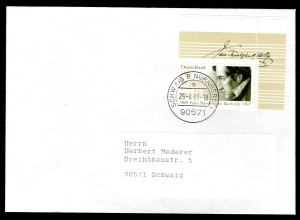 M.-Bartholdy mit Leerfeld auf Ortsbrief