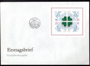 DDR, FDC Block "Neujahr 1984"