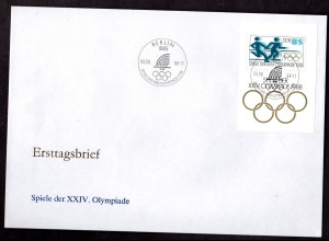 DDR, FDC Block "Spiele der XXIV. Olympiade 1988"