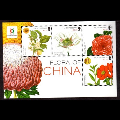Montserrat 2 Blocks: "Blumen und Fauna von China"