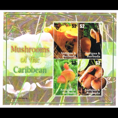 Antigua/BarbudaPilze Kleinbogen + Block