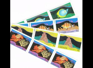 Grenada Korallen / Fische Satz und Block