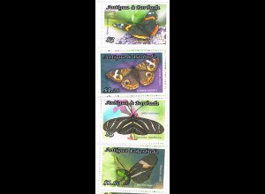 Antigua/Barbuda: Schmetterlinge; Satz und Kleinbogen