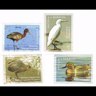 Antigua/Barbuda: Vögel von A/B; Satz, KBgn. und Block