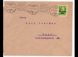 Brief mit seltener Einzelfrankatur Mi.-Nr. 119; Fotoattest Tworek