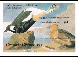 Grenada/Grenadines "Ente und Gans" (200. Gebtag Audubon); Block