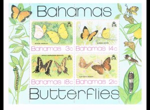 Bahamas: Schmetterlinge; Block und Satz