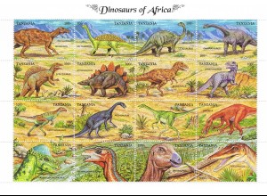 Tansania: "Dinosaurier von Afrika"; Kleinbogen