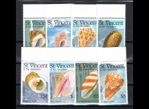 St. Vincent: "Muscheln"; Satz und 3 Blocks